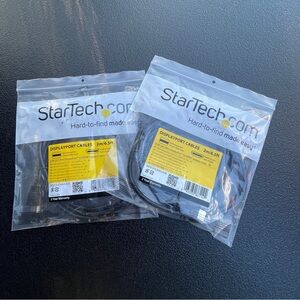NEW Two StarTech DisplayPort Cables 2m